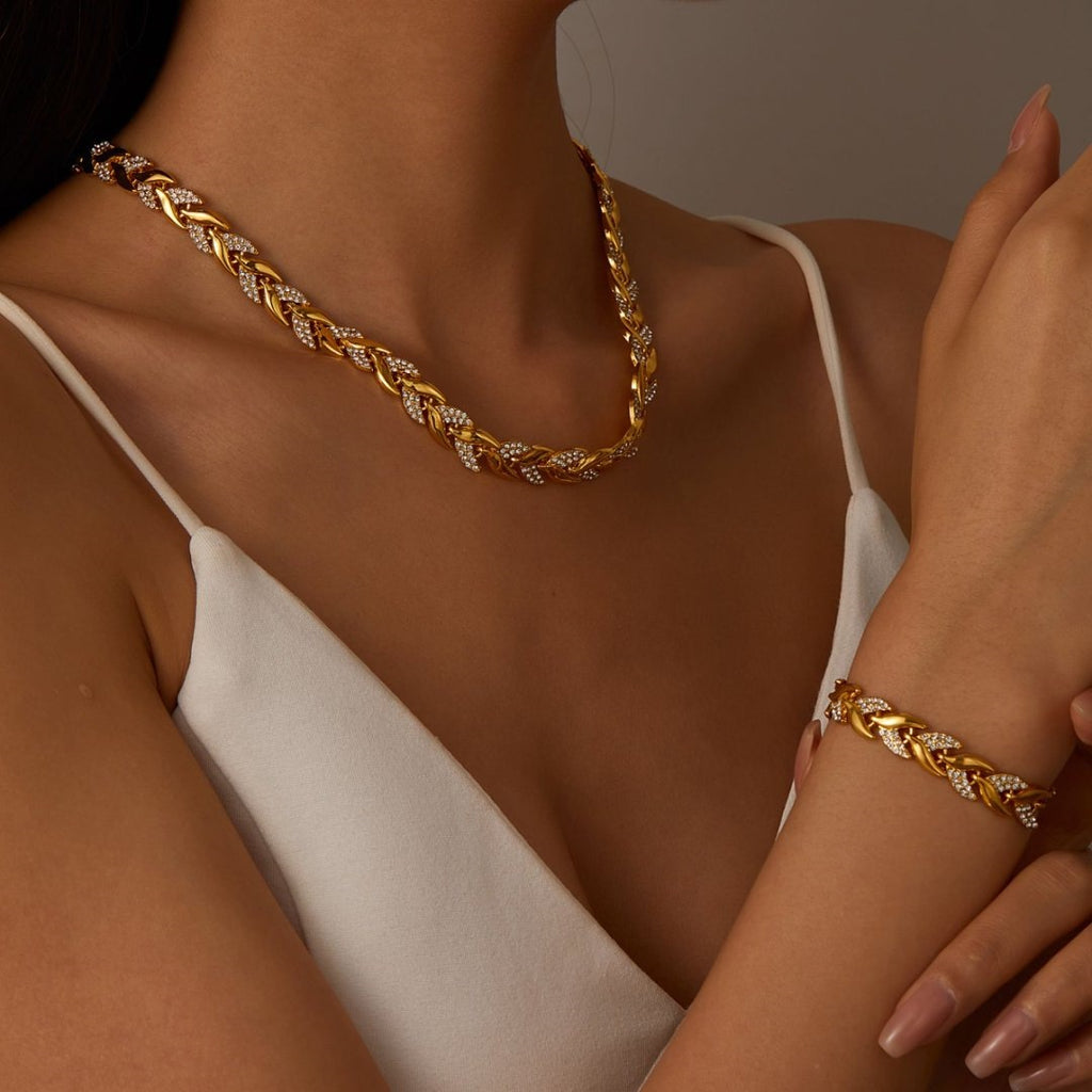 Crystal Bracelet & Necklace Set