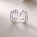 Diamond Hoop Earrings for Women | Luxury Silver Huggie Earrings