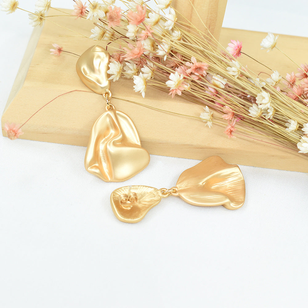 Gold Abstract Drop Earrings – Luxury Statement Jewelry | Luvia Global
