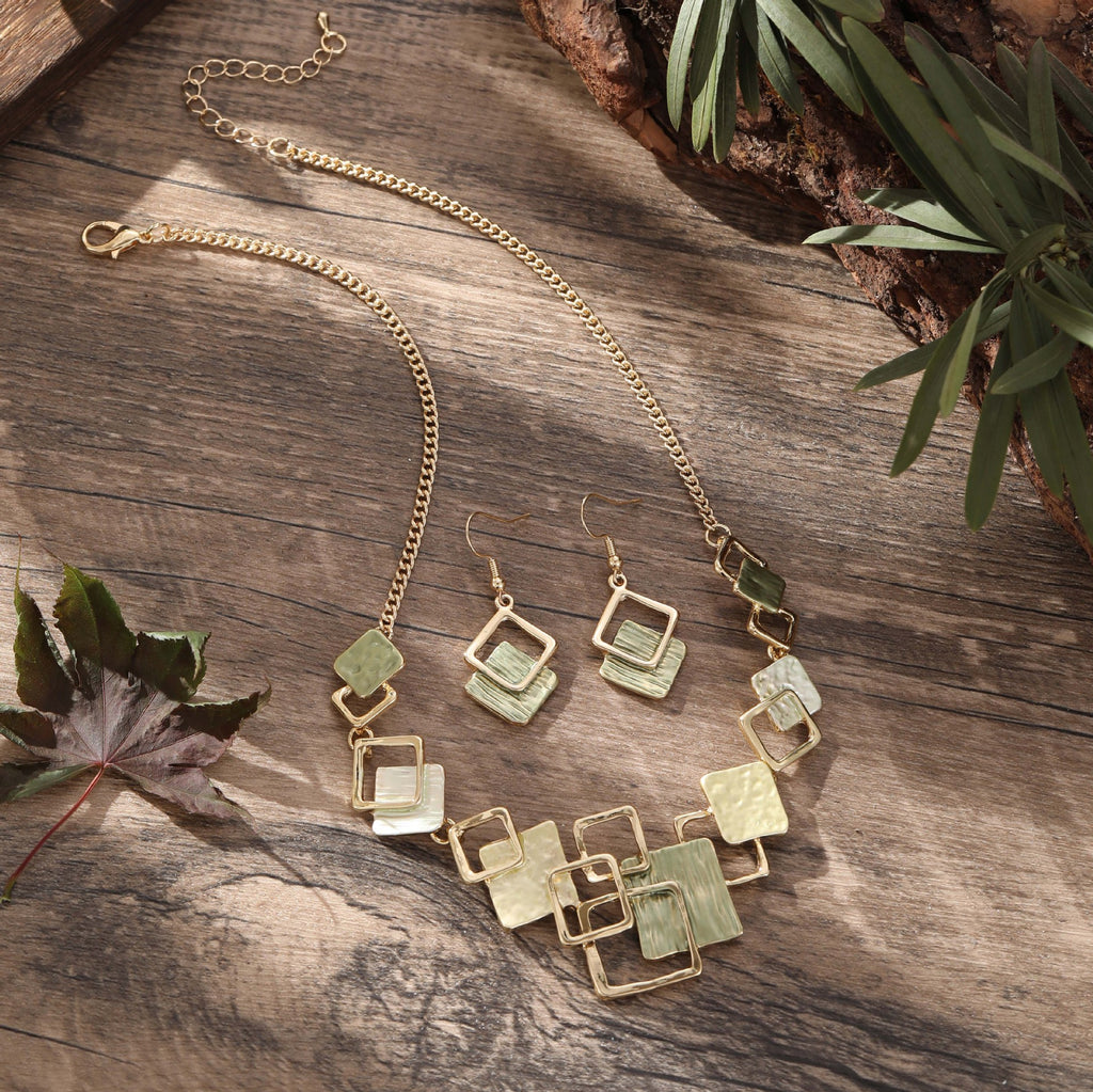 Geometric Enamel Jewelry Set | Colorful Statement