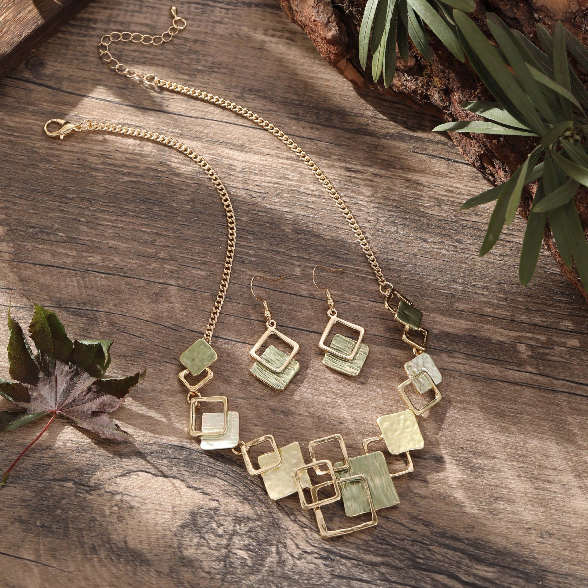 Geometric Enamel Jewelry Set | Colorful Statement