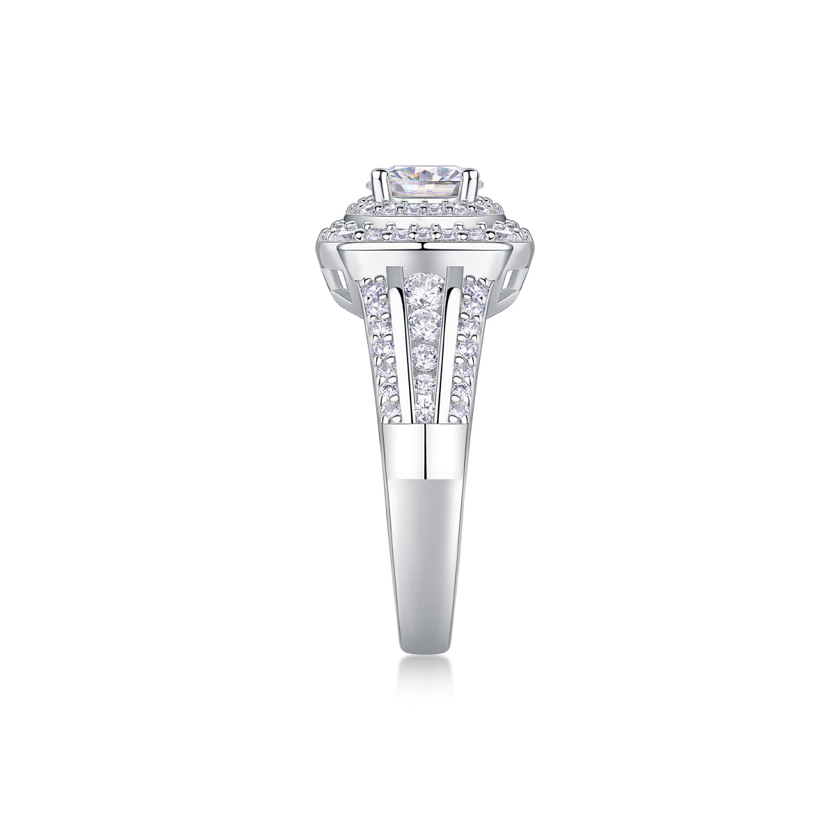 925 Sterling Silver Double Halo Engagement Ring for Women – Cushion Cut Luxury Statement Ring | Elegant Bridal Jewelry