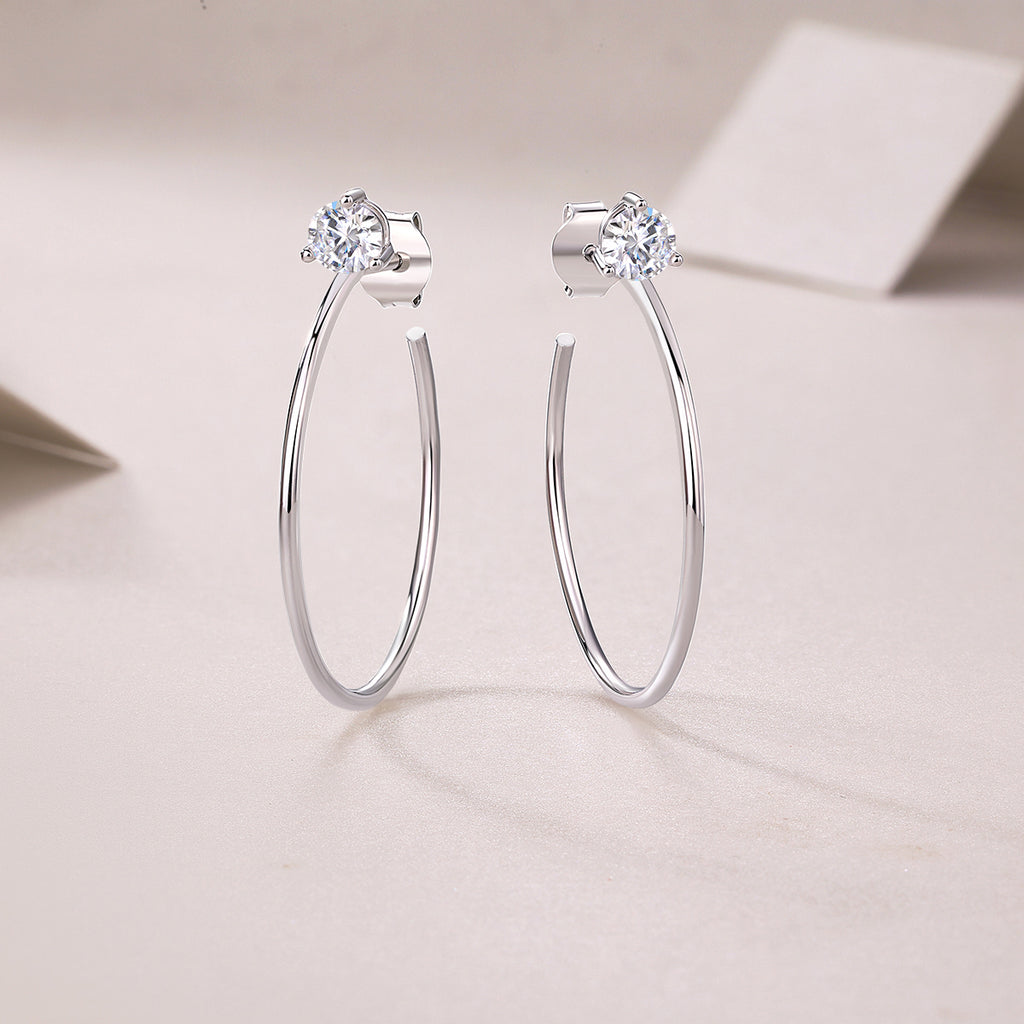Moissanite Stud Earrings | Luxury Diamond Silver