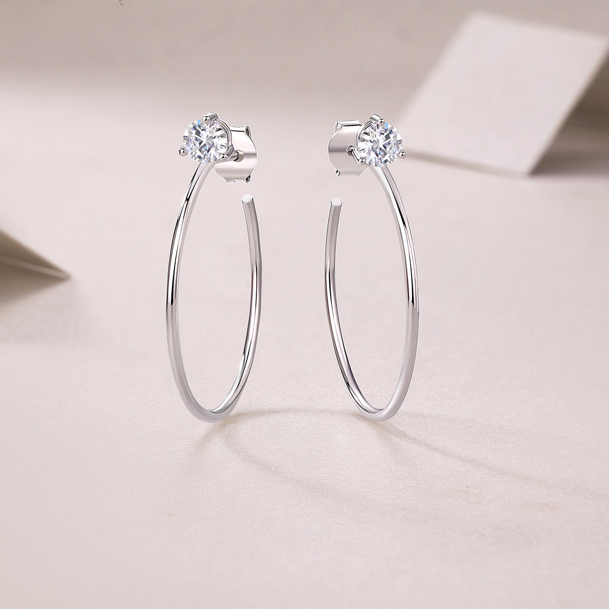 Moissanite Stud Earrings | Luxury Diamond Silver