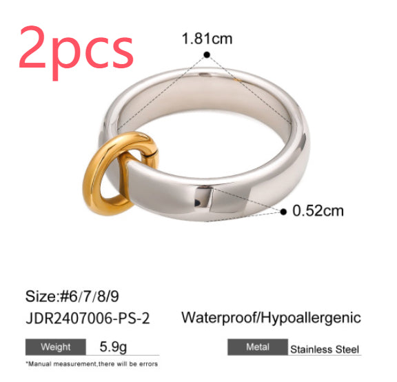 Gold & Silver Stackable Rings Set – Luxury Minimal Statement Jewelry | Luvia Global
