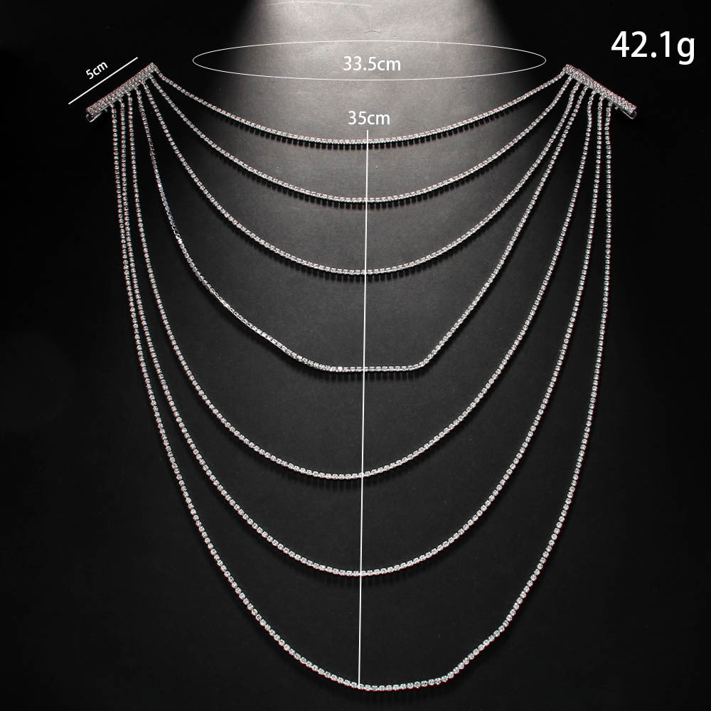 Luxury Crystal Fringe Hair Clip for Women – Silver Statement Hair Accessory | Elegant Rhinestone Chain Barrette