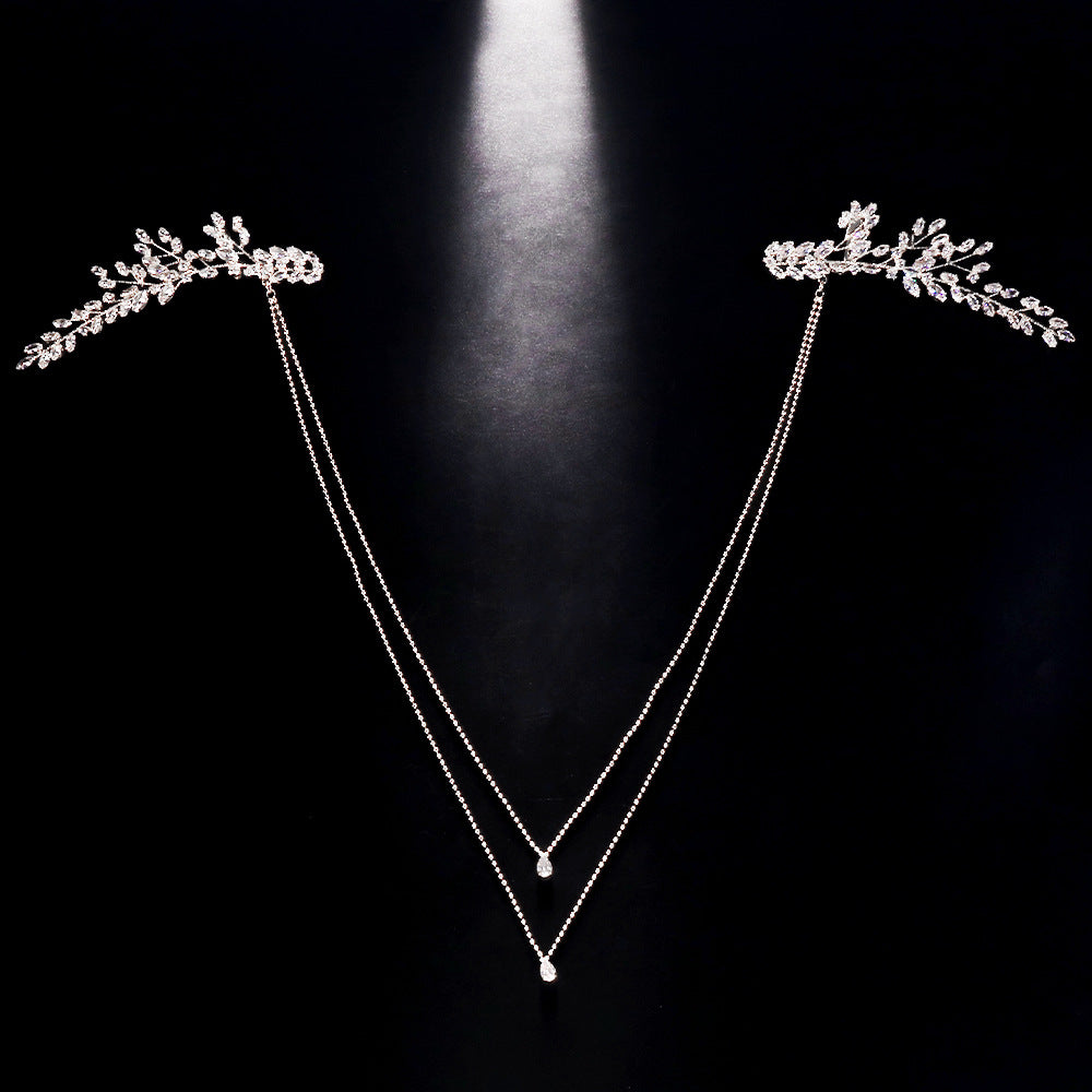 Leaf Zircon Bridal Body Chain | Wedding Elegance