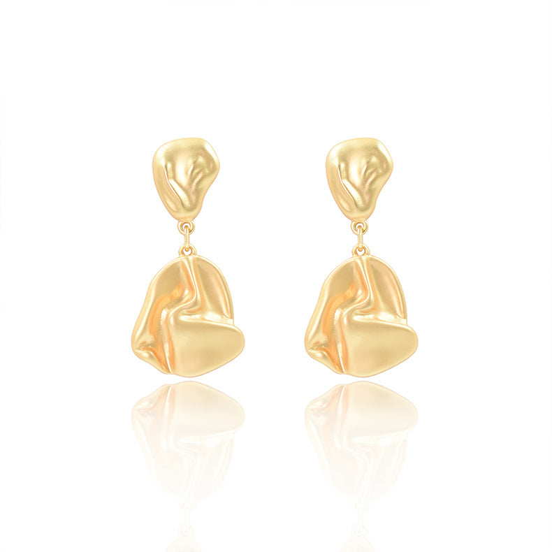 Gold Abstract Drop Earrings – Luxury Statement Jewelry | Luvia Global