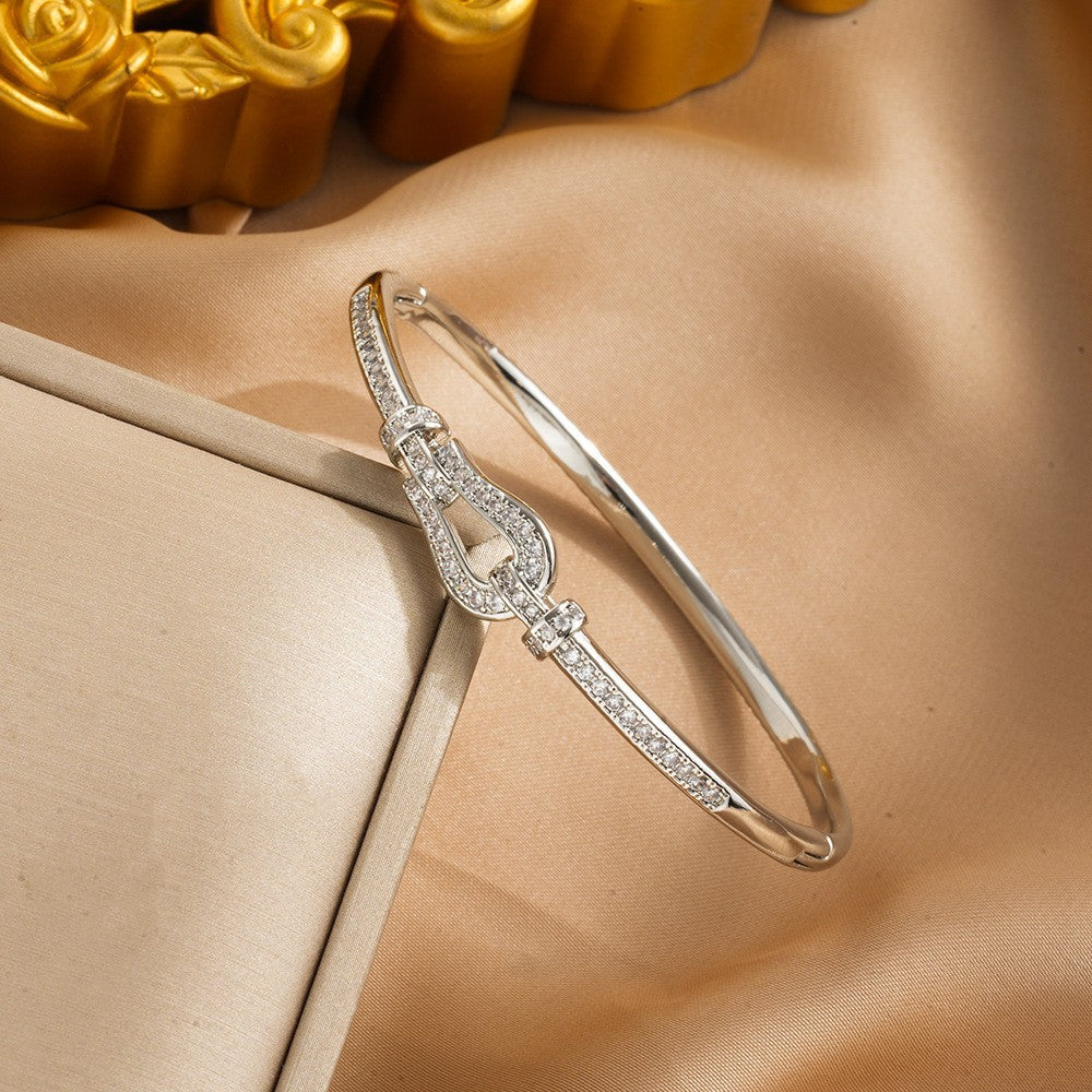 Crystal Horseshoe Buckle Bracelet