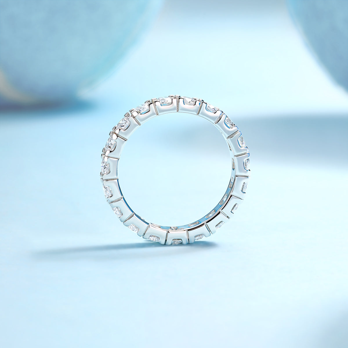 925 Sterling Silver Eternity Ring for Women – Full Round Cut Band Ring | Luxury Stackable Wedding Jewelry