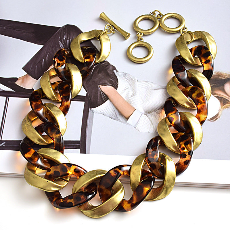 Fashion Necklace Metal Acrylic Female Accessory
