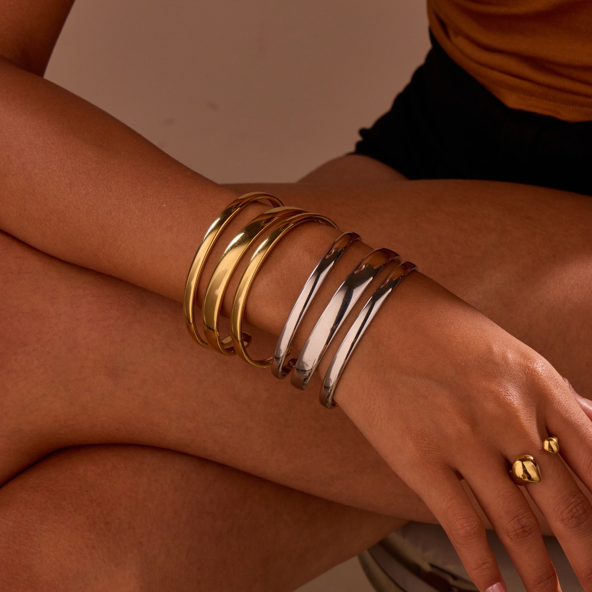 Stainless Steel Open Cuff Bracelet | Minimalist Chic