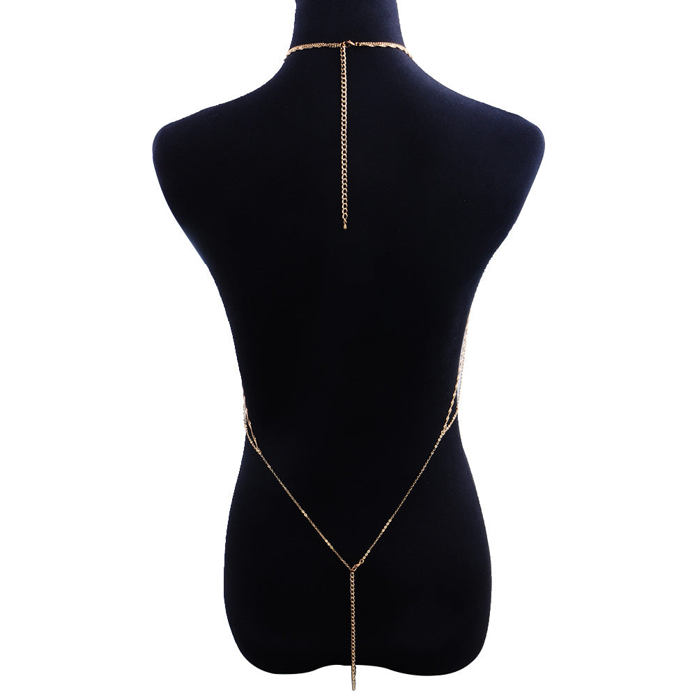 Gold Body Chain Necklace for Women – Multi-Layer Draped Design | Statement Luxury Jewelry