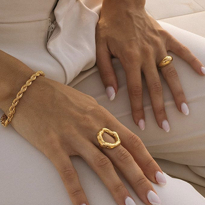 French Vintage Geometric Ring | Parisian Chic