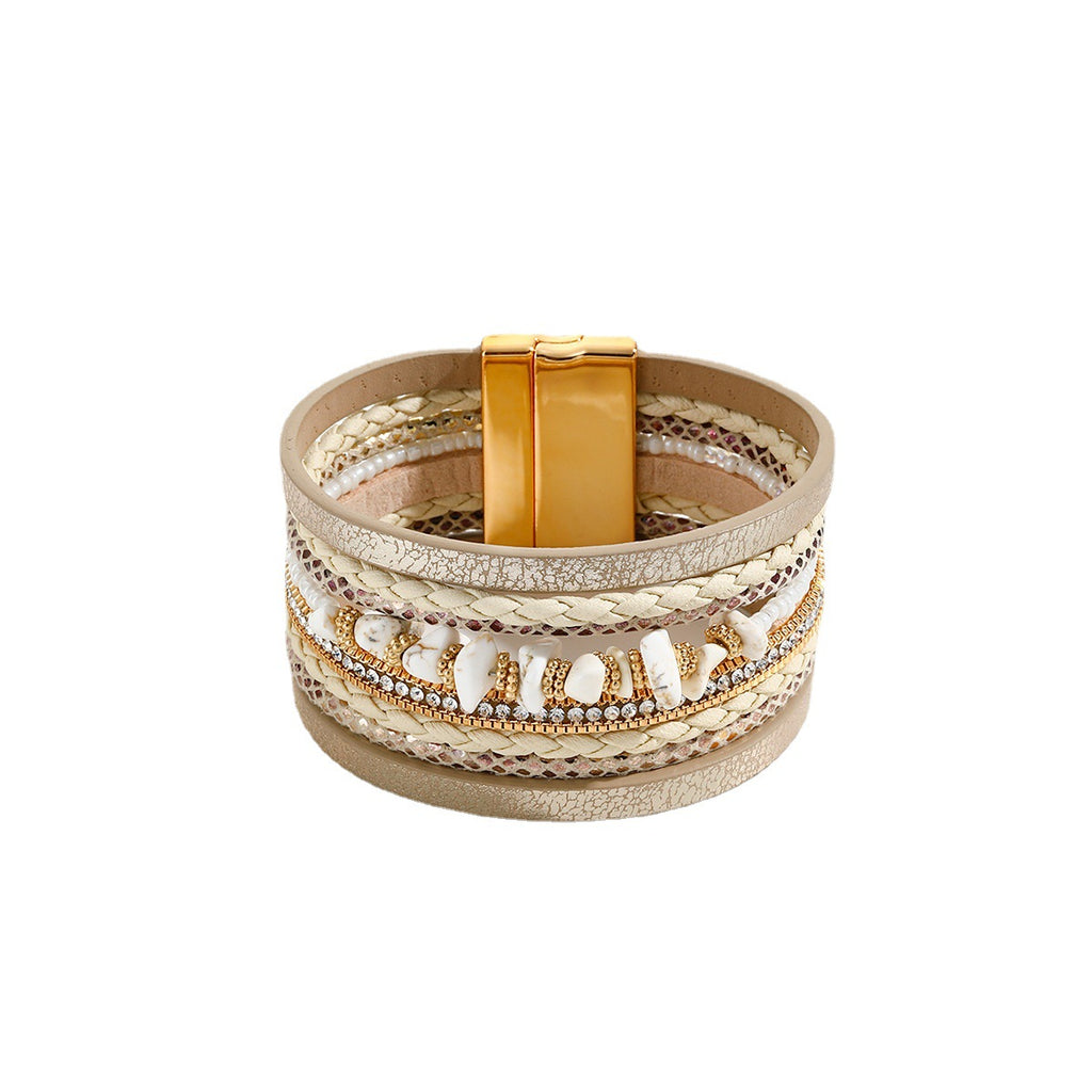Azure Edge | Turquoise Leather Cuff Bracelet