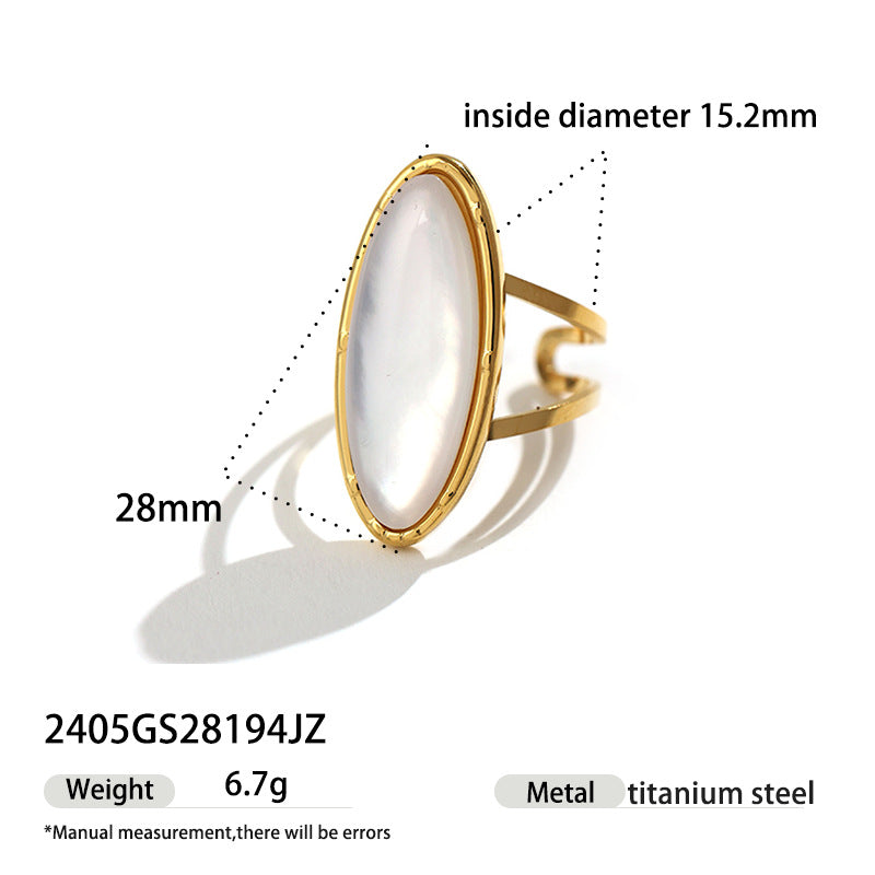 Luxury Gold Statement Rings Set – Lapis Lazuli & Mother of Pearl Jewelry | Luvia