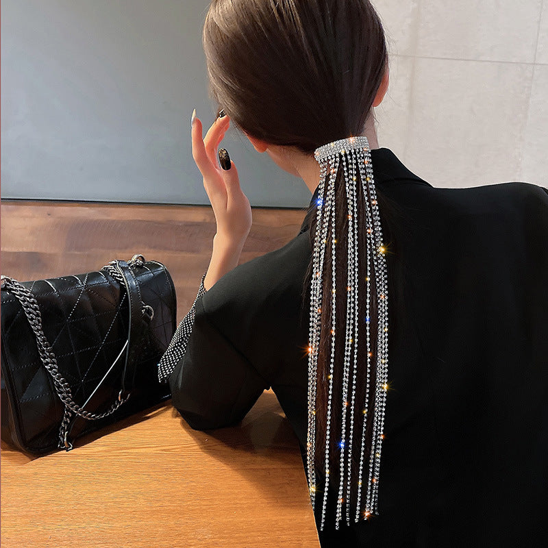 Crystal Tassel Hair Clip | Rhinestone Fringe Hairpin