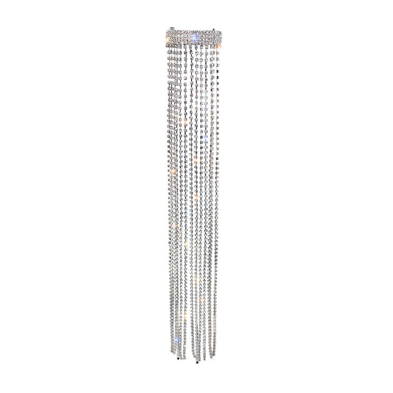 Crystal Tassel Hair Clip | Rhinestone Fringe Hairpin