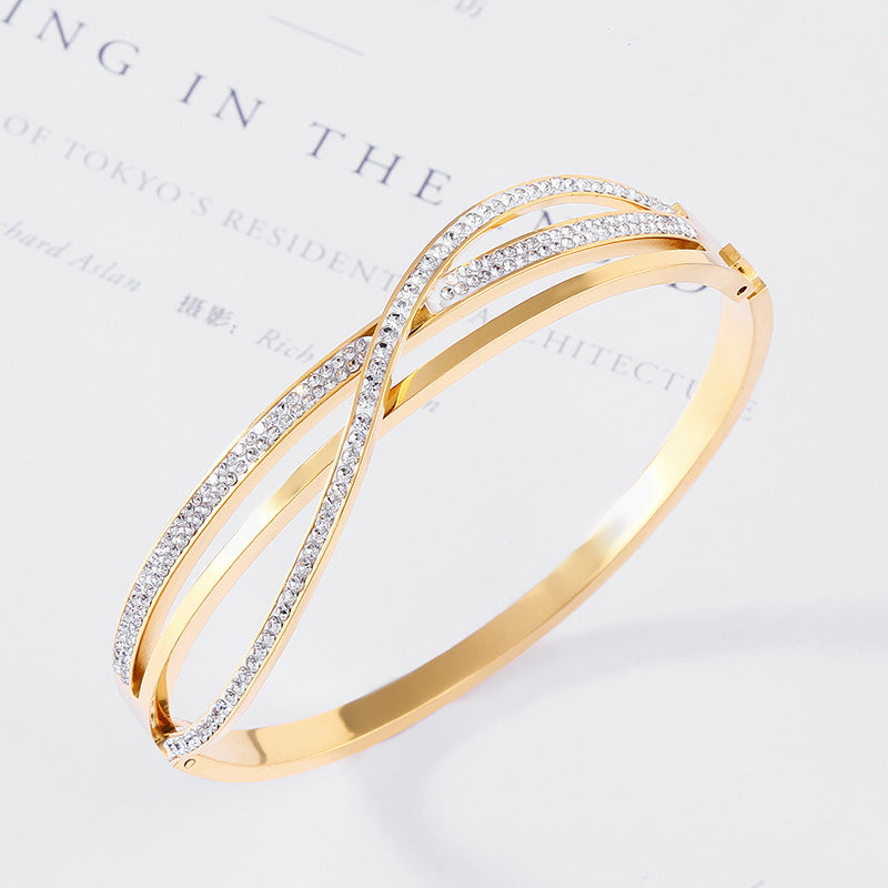 Geometric Zirconia Bracelet | Titanium Steel Light Luxury | Luvia