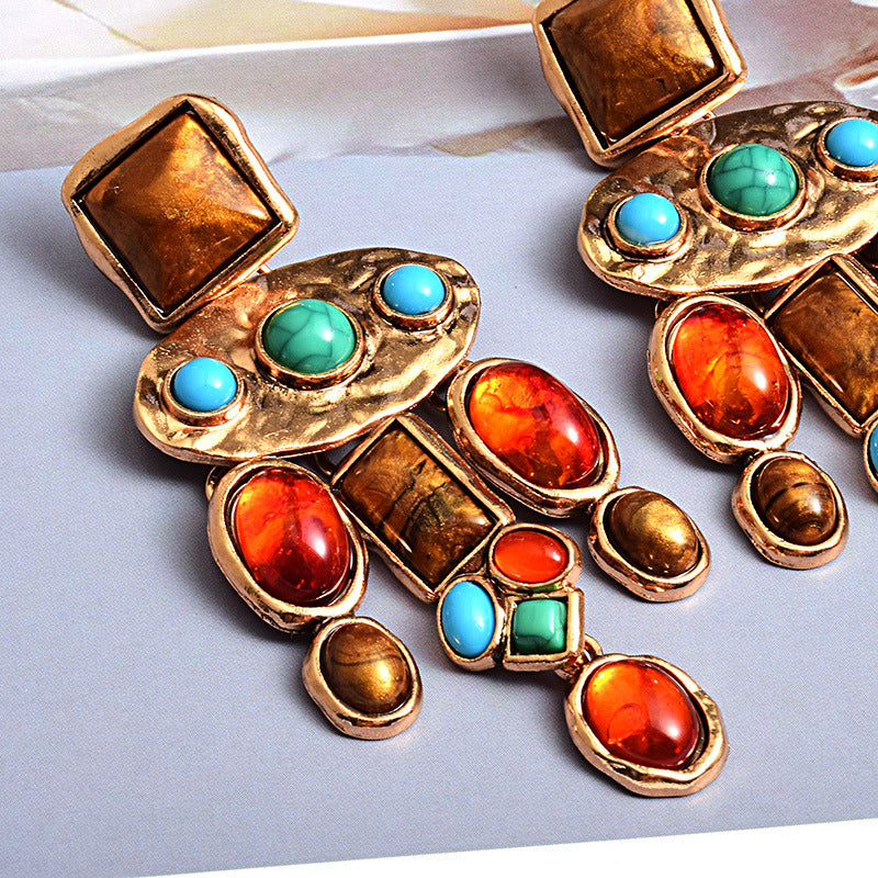 Boho Statement Earrings for Women | Vintage Gold Drop Earrings