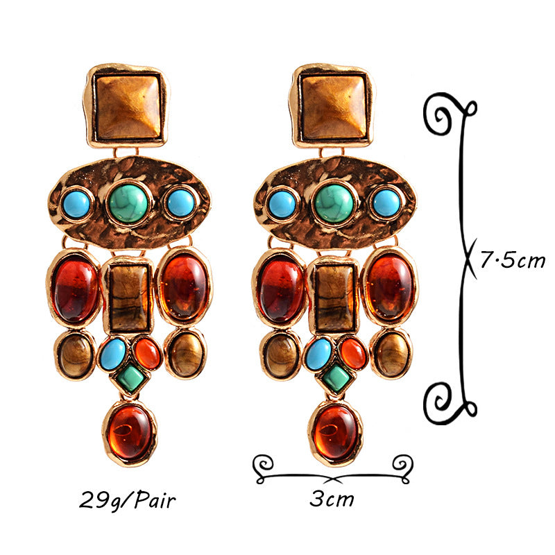 Boho Statement Earrings for Women | Vintage Gold Drop Earrings