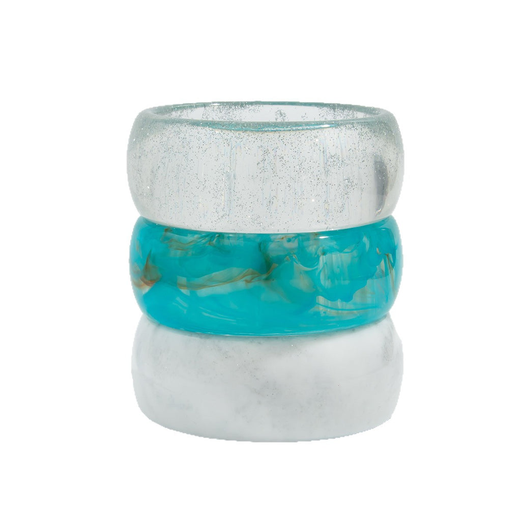 Chunky Resin Bangles – Bold Minimal Aesthetic Bracelet Stack for Women