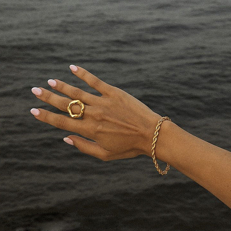 French Vintage Geometric Ring | Parisian Chic