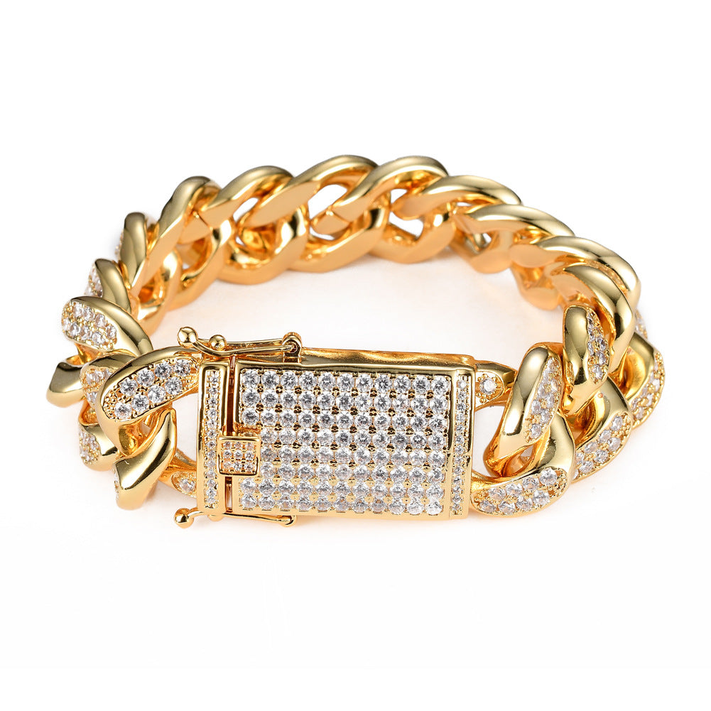 Bold Wide Cuban Chain Bracelet