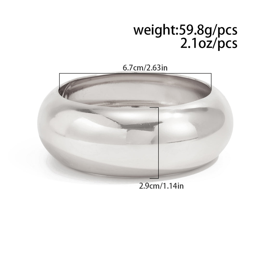 Luxury Chunky Acrylic & Silver Bracelet Set – Modern Minimalist Statement Jewelry