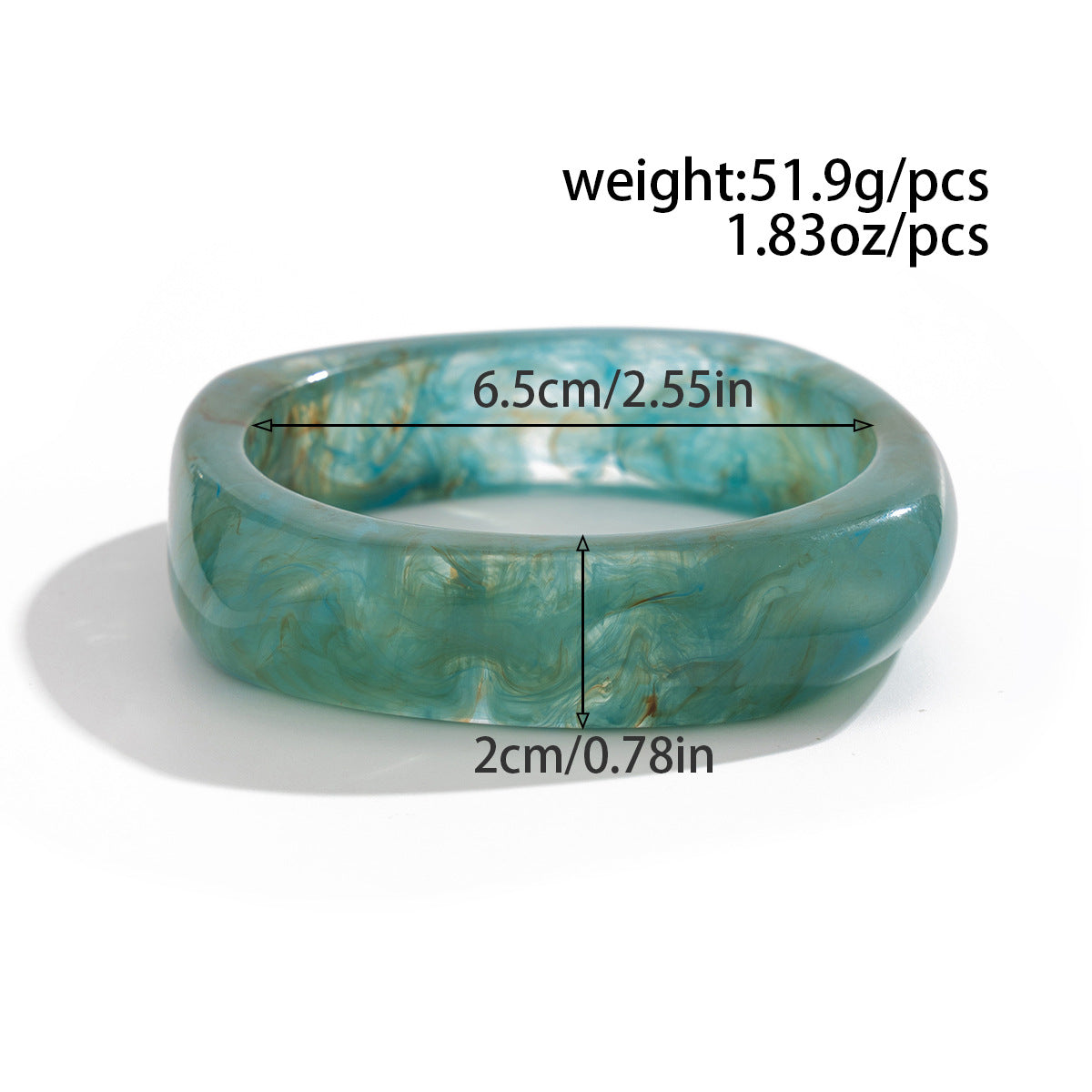 Peacock Blue Ombre Resin Bracelet | Vintage Artisan