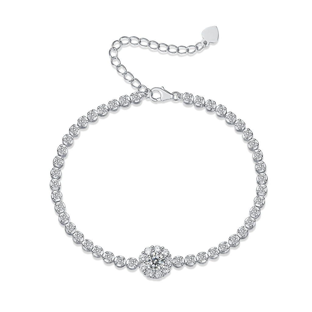 925 Sterling Silver Tennis Bracelet for Women – Round Cut Diamond Look Bracelet | Elegant Minimal Jewelry
