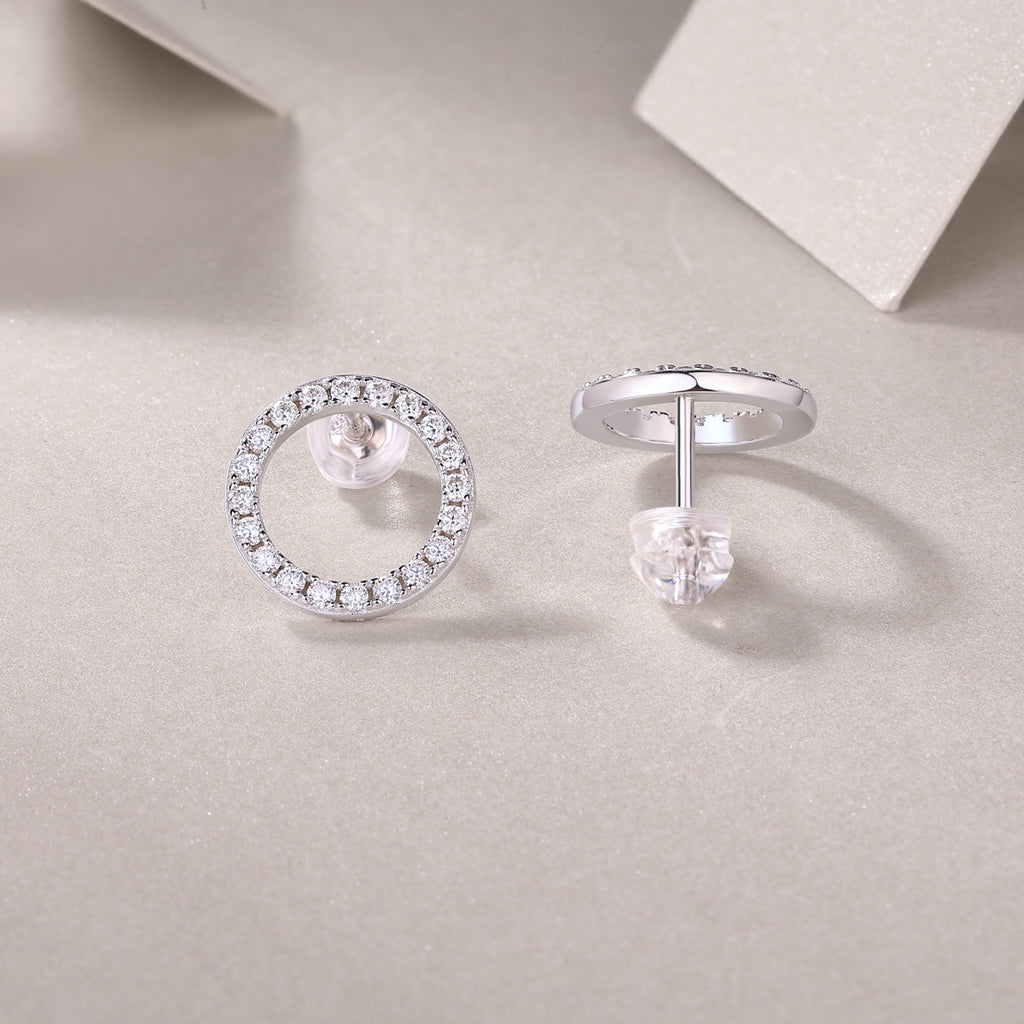 Moissanite Silver Earrings Set | Luxury Diamond