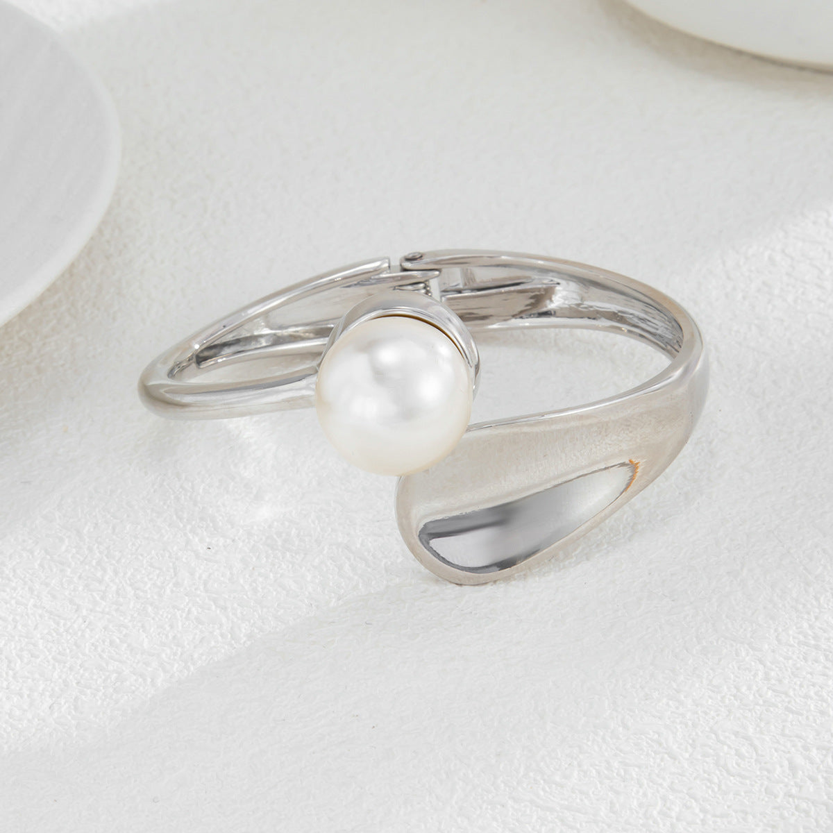 Pearl Open Cuff Bracelet – Gold & Silver Minimal Luxury Jewelry for Women
