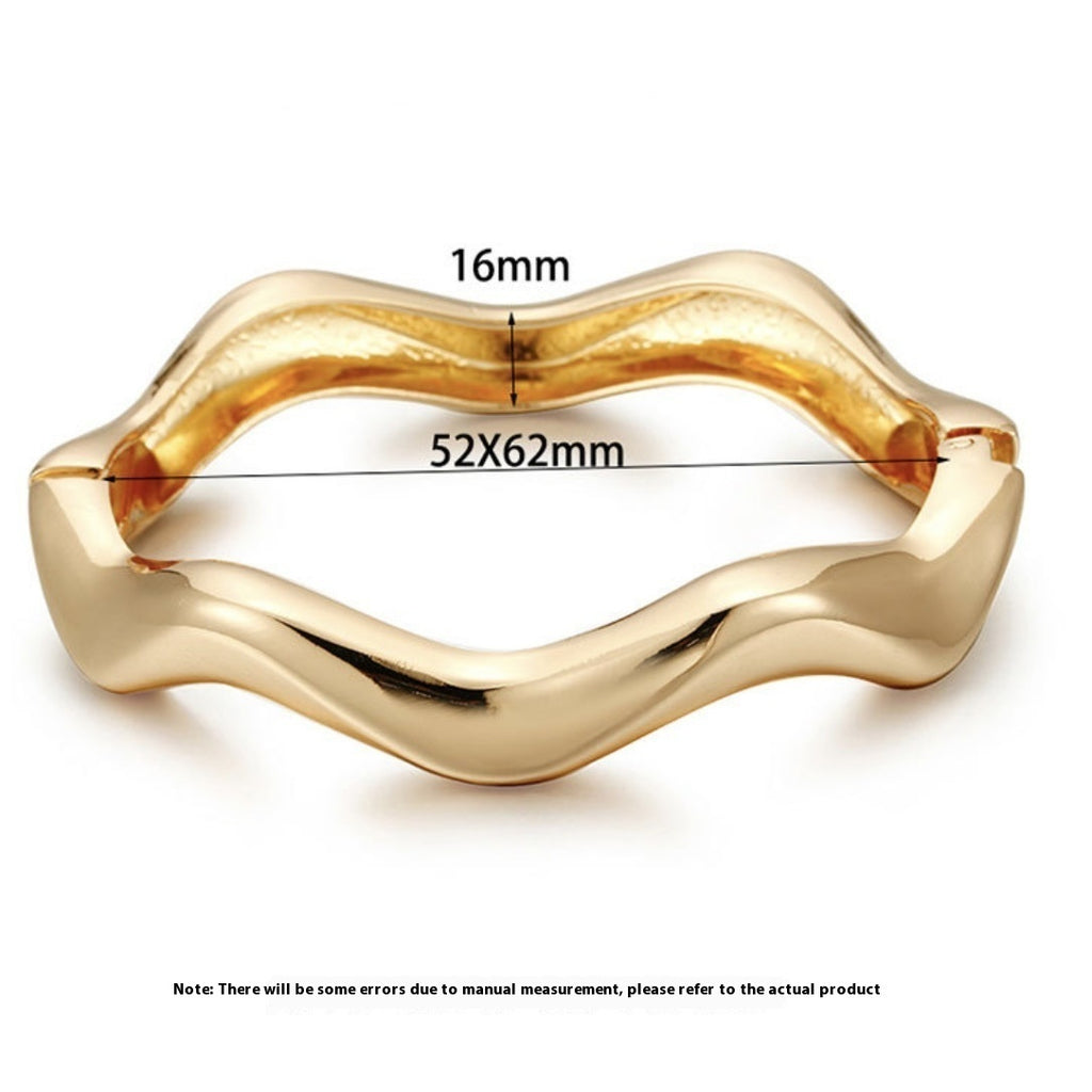 Bold Statement Bracelet for Women – Boho Chunky Bangle | Gold, Black & Brown