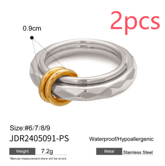 Gold & Silver Stackable Rings Set – Luxury Minimal Statement Jewelry | Luvia Global