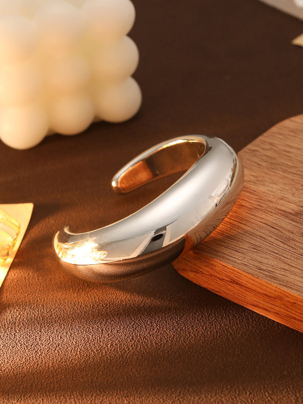 Curved Open Cuff Bracelet
