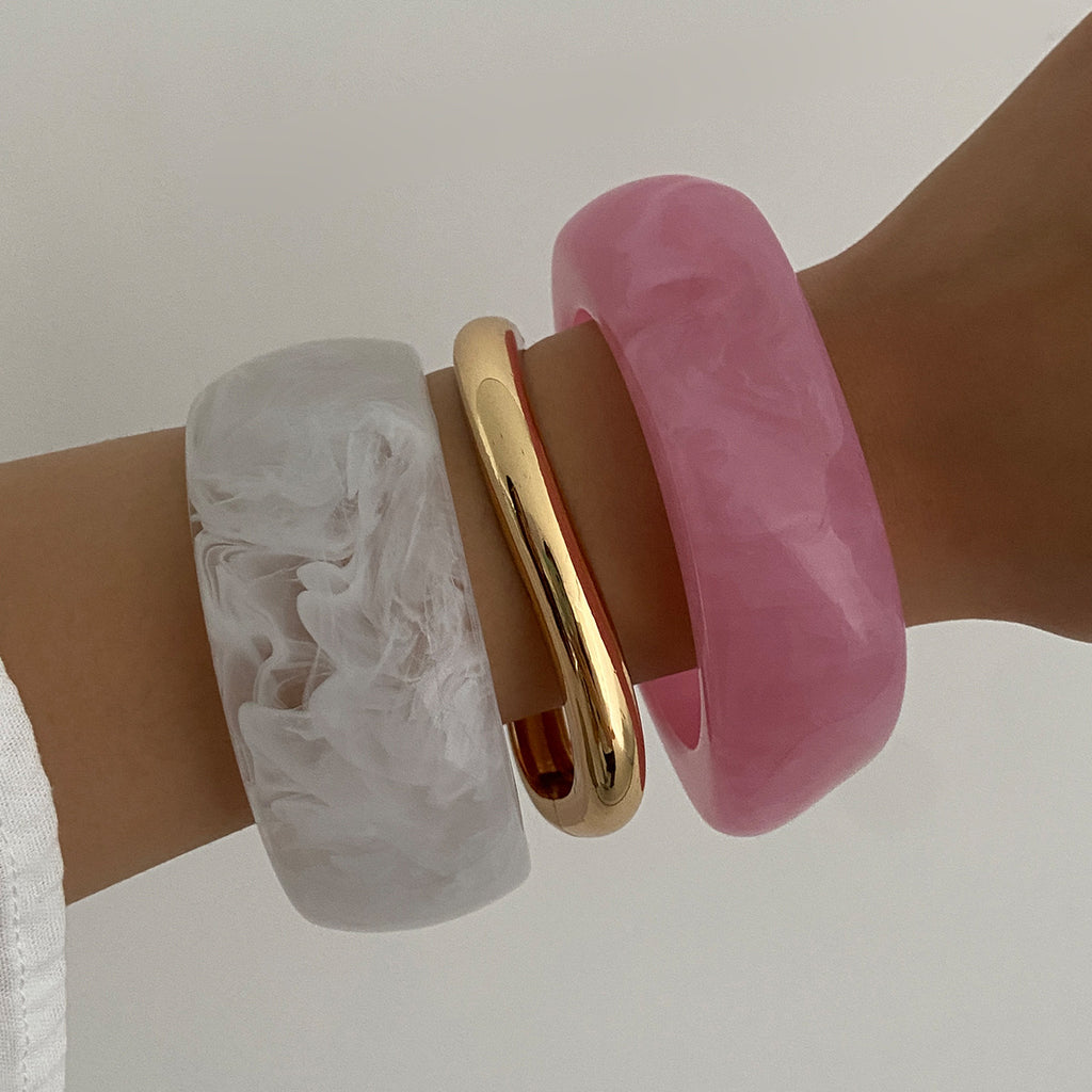 Ombre Acrylic Wide Cuff Bracelet | Modern Art