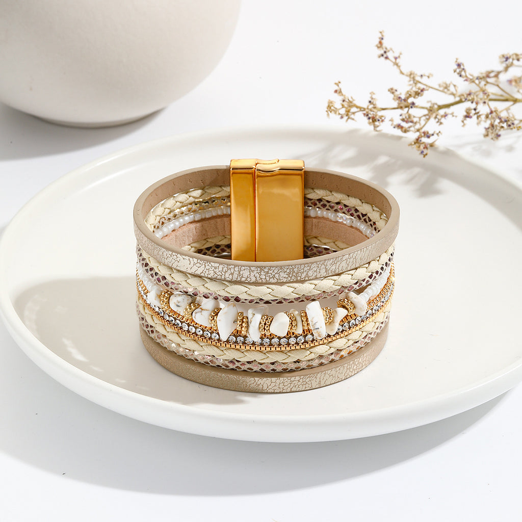Azure Edge | Turquoise Leather Cuff Bracelet
