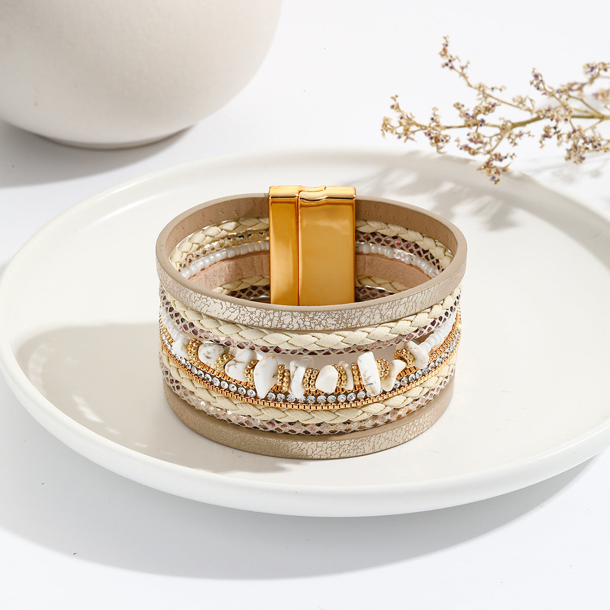 Azure Edge | Turquoise Leather Cuff Bracelet