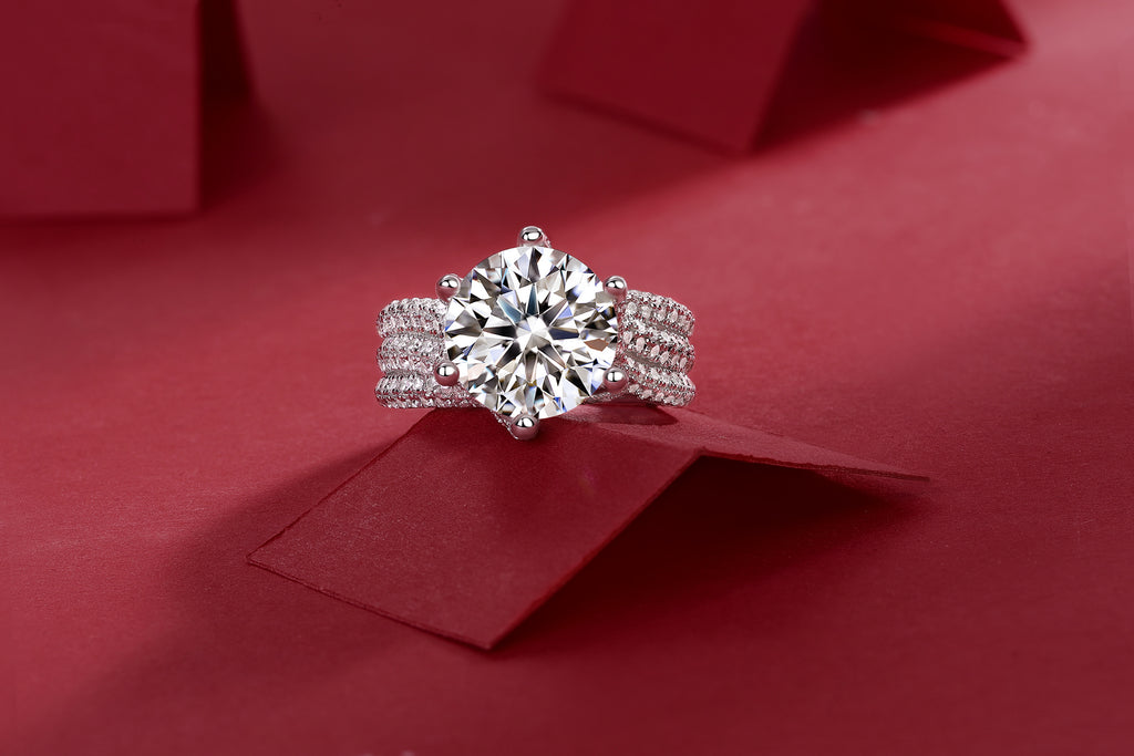5 Carat Moissanite Bridal Ring Set – 925 Sterling Silver | Eternity Band