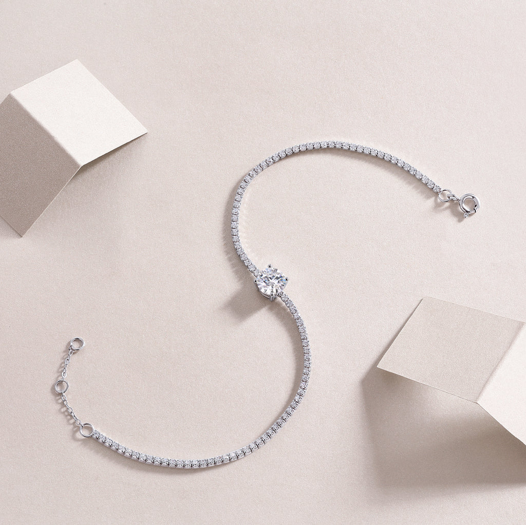 1-Carat Moissanite Bracelet | S925 Sterling Silver | Luvia