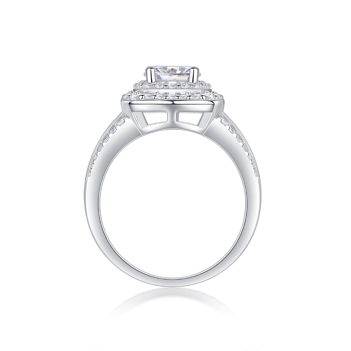 925 Sterling Silver Double Halo Engagement Ring for Women – Cushion Cut Luxury Statement Ring | Elegant Bridal Jewelry