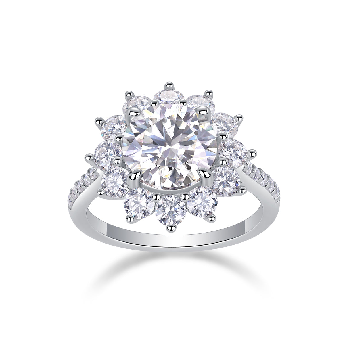 Luxury Halo Engagement Ring for Women – Brilliant Cut Crystal Statement Ring | Elegant Wedding Jewelry