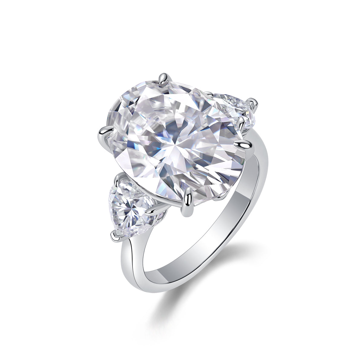 Oval Moissanite Ring – 925 Sterling Silver | Platinum Plated | Sizes 5-9