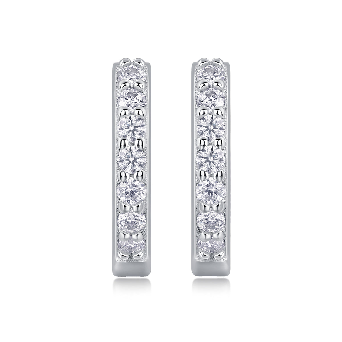 925 Sterling Silver Pave Hoop Earrings for Women – Minimalist Huggie Hoops | Elegant Everyday Jewelry