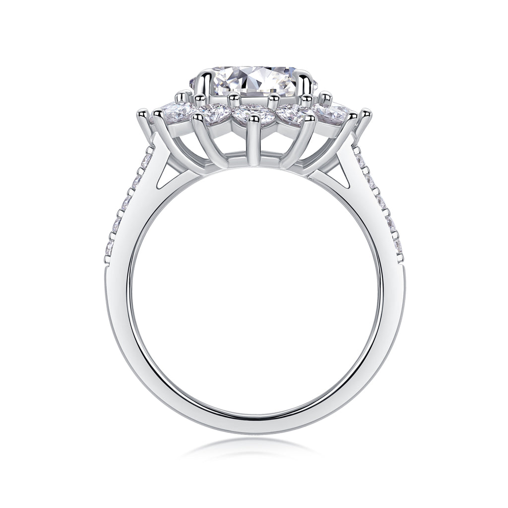 Luxury Halo Engagement Ring for Women – Brilliant Cut Crystal Statement Ring | Elegant Wedding Jewelry