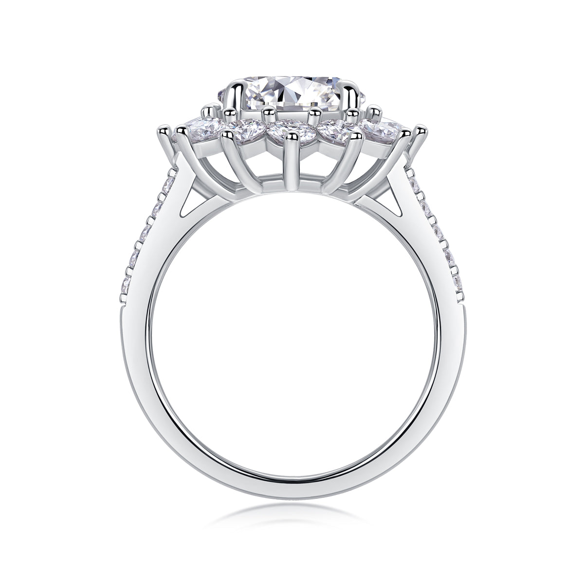 Luxury Halo Engagement Ring for Women – Brilliant Cut Crystal Statement Ring | Elegant Wedding Jewelry