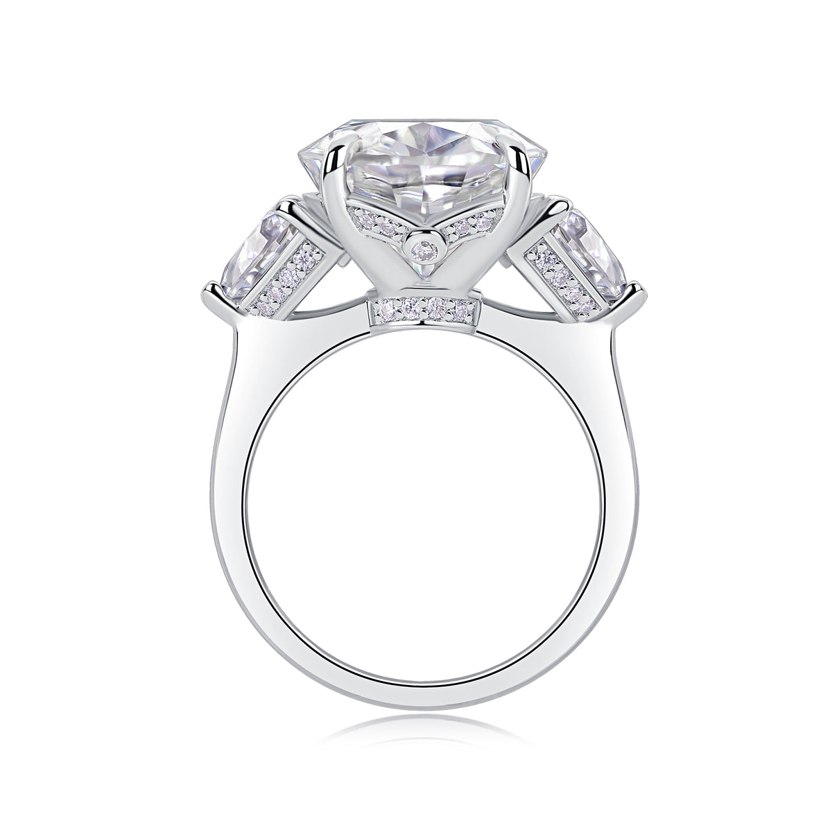 Oval Moissanite Ring – 925 Sterling Silver | Platinum Plated | Sizes 5-9
