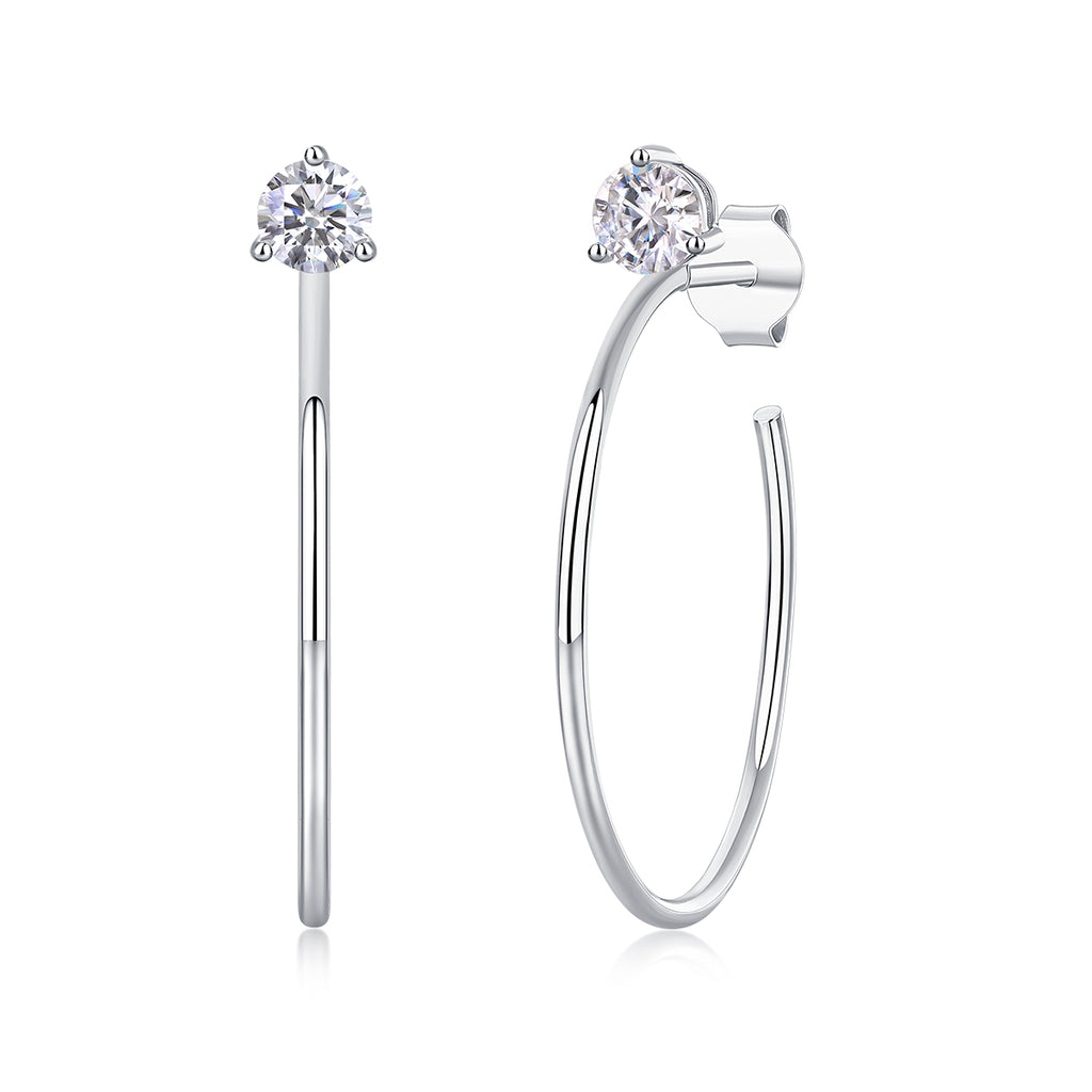 Moissanite Stud Earrings | Luxury Diamond Silver