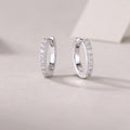 925 Sterling Silver Pave Hoop Earrings for Women – Minimalist Huggie Hoops | Elegant Everyday Jewelry